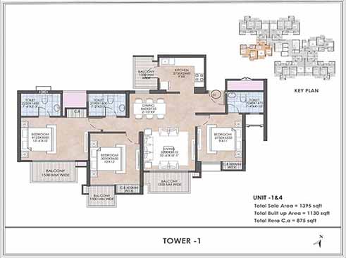 CRC Joyous 2BHK flats floor plan